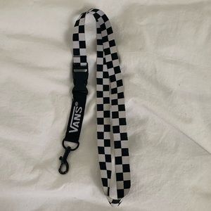 Checkered vans lanyard with detachable clip